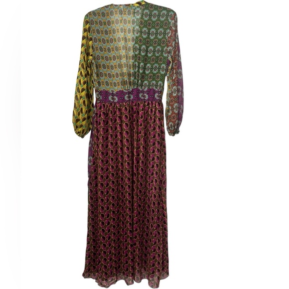 Zara Boho Wrap Duster Kimono XS Patchwork Print Tie Waist Festival Indie Layer - Picture 3 of 6